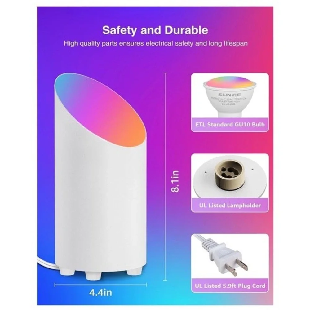 Sunvie Smart‎ Floor Can Light 5W RGBW Color Changing Up Lights Indoor With Timer